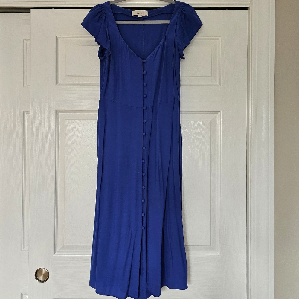 LOFT Blue Cap Sleeve Dress